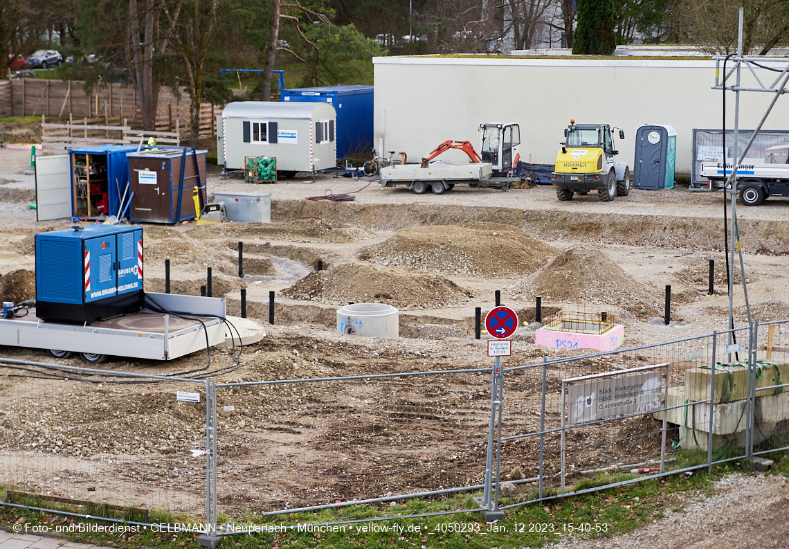 12.01.2023 - Baustelle an der Quiddestraße Haus für Kinder in Neuperlach